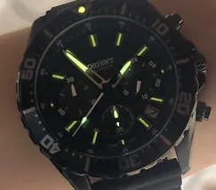 Relógio Orient Solartech Cronógrafo Elite Sea MPSPC020-P1PX Preto Safira 43mm 100m | Taniguchi Relógios - imagem 7