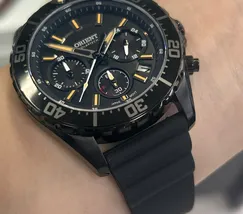 Relógio Orient Solartech Cronógrafo Elite Sea MPSPC020-P1PX Preto Safira 43mm 100m | Taniguchi Relógios - imagem 3