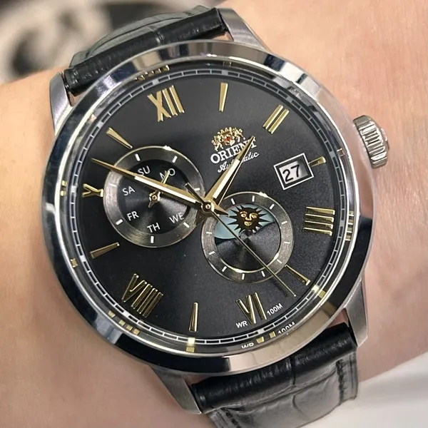 Orient Automático Special Calibers SUN AND MOON YN6SC034-P3PX preto