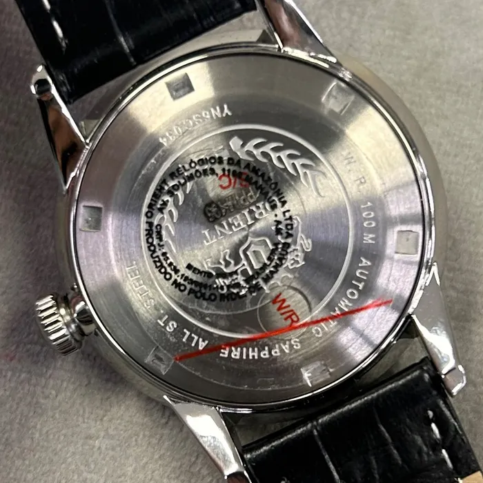 Relógio Orient Automático Sun and Moon Safira YN6SC034 Preto Couro 39mm 100m | Taniguchi Relógios