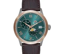 Relógio Orient Automático Sun and Moon Safira YN6MC034 Misto Verde Couro 39mm 100m | Taniguchi Relógios - imagem 1