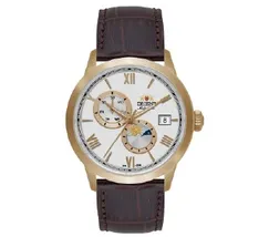 Relógio Orient Automático Sun and Moon Safira YN6GC034 Branco Dourado Couro 39mm 100m | Taniguchi Relógios - imagem 1