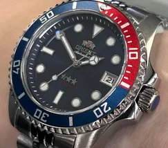 Relógio Orient 3 Estrelas Automático Submariner 39 Safira YN6SS023 Pepsi 39mm 100m | Taniguchi Relógios - imagem 4