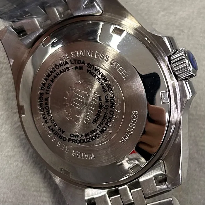 Relógio Orient 3 Estrelas Automático Submariner 39 Safira YN6SS023 Pepsi 39mm 100m | Taniguchi Relógios
