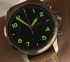 Relógio Orient Solartech Cronógrafo Sports Land MBSCC071 Cobre Couro 42mm 100m | Taniguchi Relógios - imagem 7