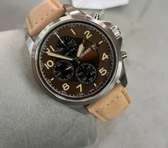 Relógio Orient Solartech Cronógrafo Sports Land MBSCC071 Cobre Couro 42mm 100m | Taniguchi Relógios - imagem 5