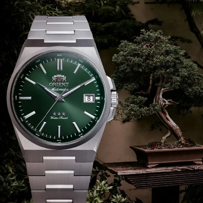 Relógio Orient 3 Estrelas Automático Safira YN6SS020B Verde 38mm 100m | Taniguchi Relógios