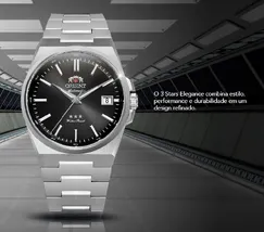 Relógio Orient 3 Estrelas Automático Safira YN6SS020B Preto 38mm 100m | Taniguchi Relógios  Descrição SEO - imagem 1