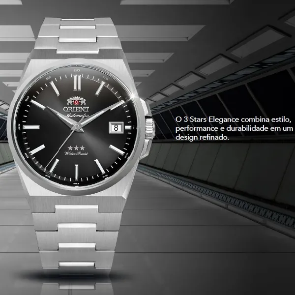 Orient 3 Estrelas Automático Elegance YN6SS020B-P1SX Preto