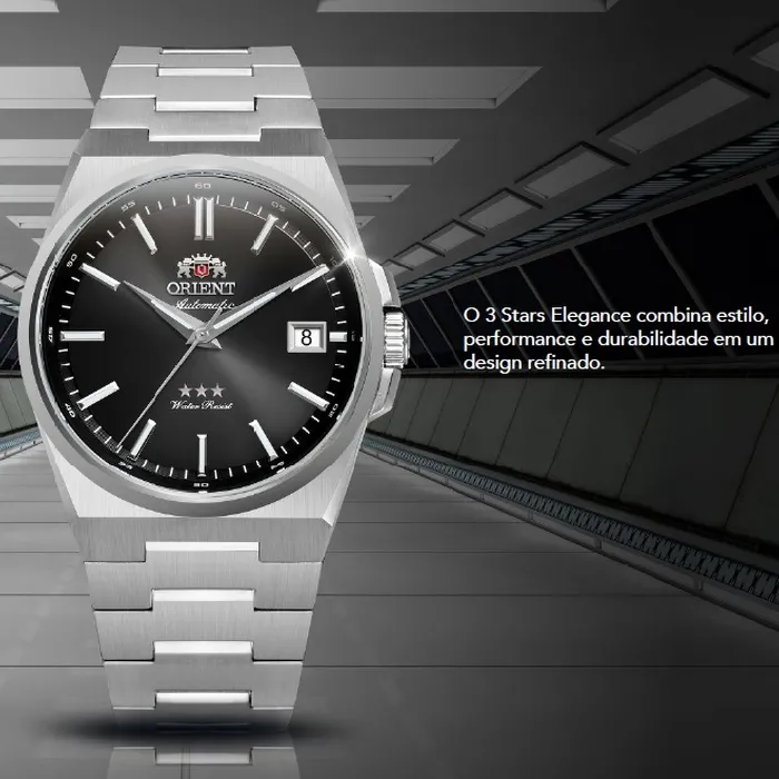 Relógio Orient 3 Estrelas Automático Safira YN6SS020B Preto 38mm 100m | Taniguchi Relógios  Descrição SEO