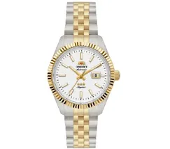 Relógio Orient 3 Estrelas Automático Feminino Safira NH5TT002 Bicolor Branco 32mm 50m | Taniguchi Relógios - imagem 1