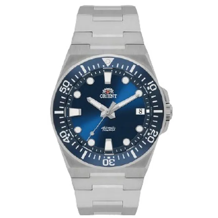 Relógio Orient 3 Estrelas Automático Safira Cerâmica YN6SS044 Azul 38mm 200m | Taniguchi Relógios