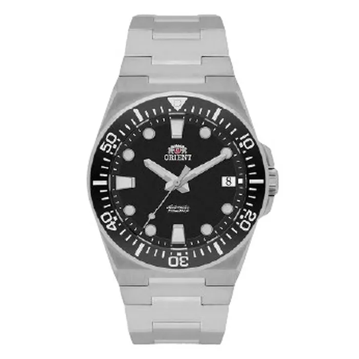 Relógio Orient 3 Estrelas Automático Safira Cerâmica YN6SS042 Preto 38mm 200m | Taniguchi Relógios