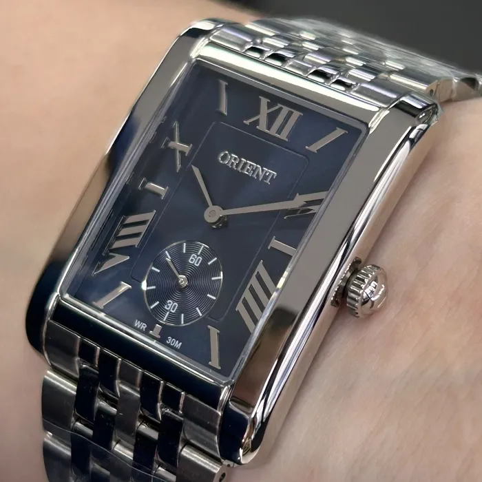 Relógio Orient Eternal Tank Safira GBSS0004-D3SX Azul 29mm 30m | Taniguchi Relógios