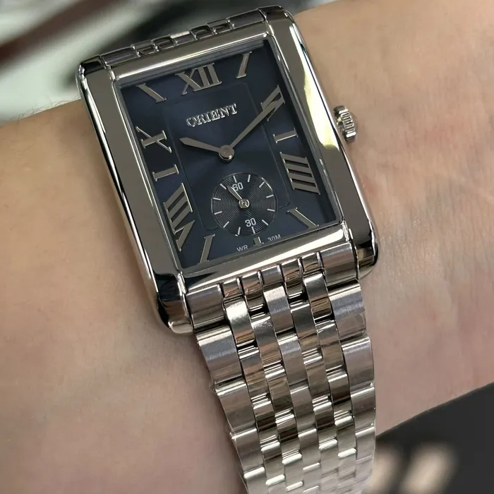 Relógio Orient Eternal Tank Safira GBSS0004-D3SX Azul 29mm 30m | Taniguchi Relógios