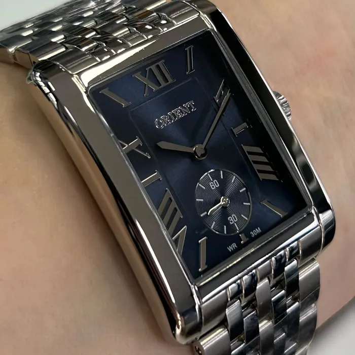 Relógio Orient Eternal Tank Safira GBSS0004-D3SX Azul 29mm 30m | Taniguchi Relógios