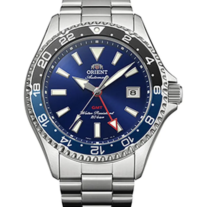 Relógio Orient Mako GMT Safira RA-BC0003L30B Azul 42,8mm 200m | Taniguchi Relógios