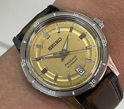 Seiko Presage Automático Clássicos SRPL75J1 Style 60’s amarelo - imagem 1