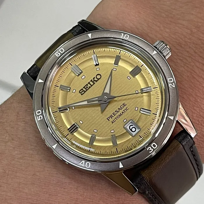 Seiko Presage Automático Clássicos SRPL75J1 Style 60’s amarelo