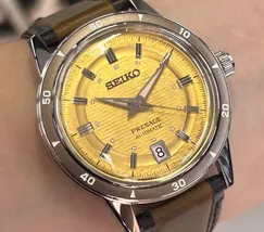 Relógio Seiko Presage Automático Style 60's SRPL75J1 Amarelo 39,5mm | Taniguchi Relógios - imagem 1