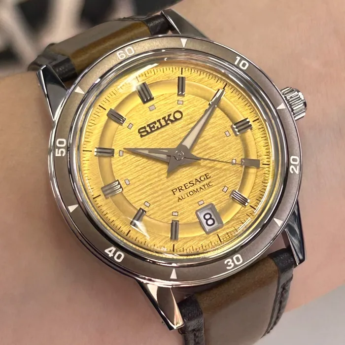 Relógio Seiko Presage Automático Style 60's SRPL75J1 Amarelo 39,5mm | Taniguchi Relógios