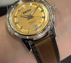 Relógio Seiko Presage Automático Style 60's SRPL75J1 Amarelo 39,5mm | Taniguchi Relógios - imagem 5