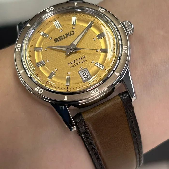 Relógio Seiko Presage Automático Style 60's SRPL75J1 Amarelo 39,5mm | Taniguchi Relógios