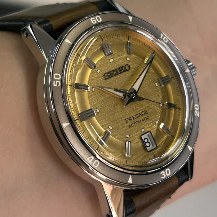 Relógio Seiko Presage Automático Style 60's SRPL75J1 Amarelo 39,5mm | Taniguchi Relógios