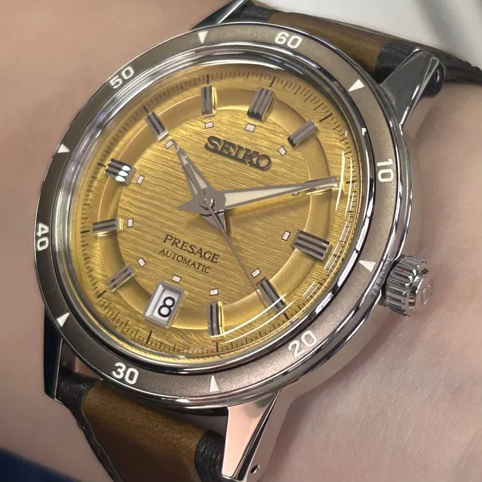 Relógio Seiko Presage Automático Style 60's SRPL75J1 Amarelo 39,5mm | Taniguchi Relógios