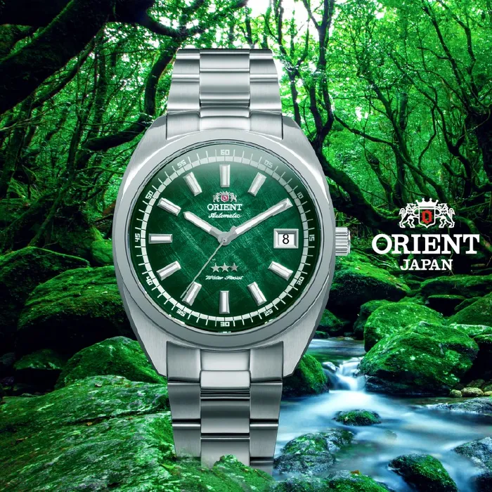 Relógio Orient 3 Estrelas Heritage Safira YN6SS004A-E1SX Verde 39mm 100m | Taniguchi Relógios