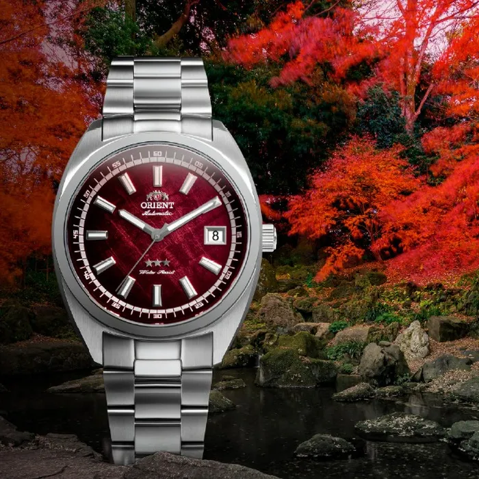 Relógio Orient 3 Estrelas Heritage Safira YN6SS004A-W1SX Vermelho 39mm 100m | Taniguchi Relógios