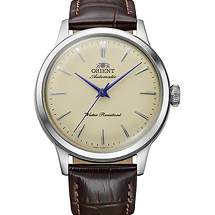 Relógio Orient Bambino 36mm RA-BB0104Y30B Marfim No-Date Couro 30m | Taniguchi Relógios