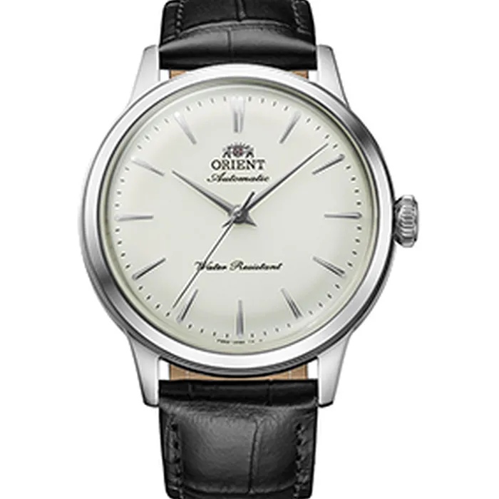 Relógio Orient Bambino 36mm RA-BB0103S30B Branco No-Date Couro 30m | Taniguchi Relógios