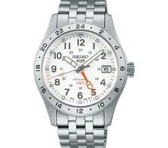 Relógio Seiko 5 Sports Field GMT SSK059B1 Branco 39,4mm 100m | Taniguchi Relógios - imagem 2