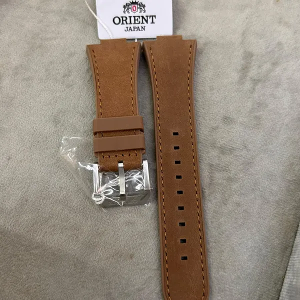 Pulseira Orient Couro Hibrida Lisa PULHYBLR2 marrom YN6SS020