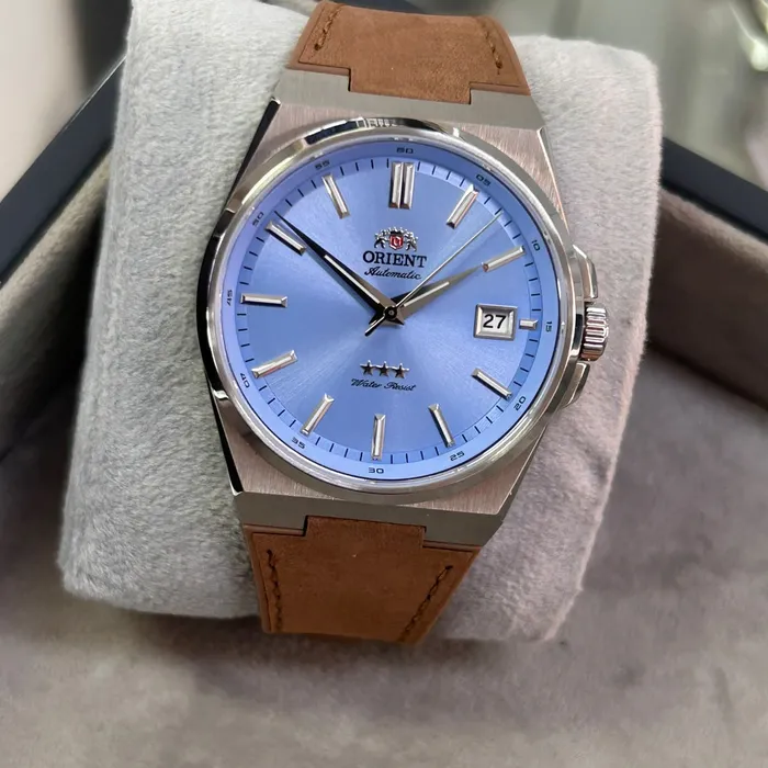 Pulseira Orient Híbrida Couro Lisa PULHYBLR2 YN6SS020 Marrom | Taniguchi Relógios