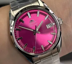 Relógio Orient Stretto Safira RA-AC0R07P30B Rosa 38,5mm 50m | Taniguchi Relógios - imagem 1