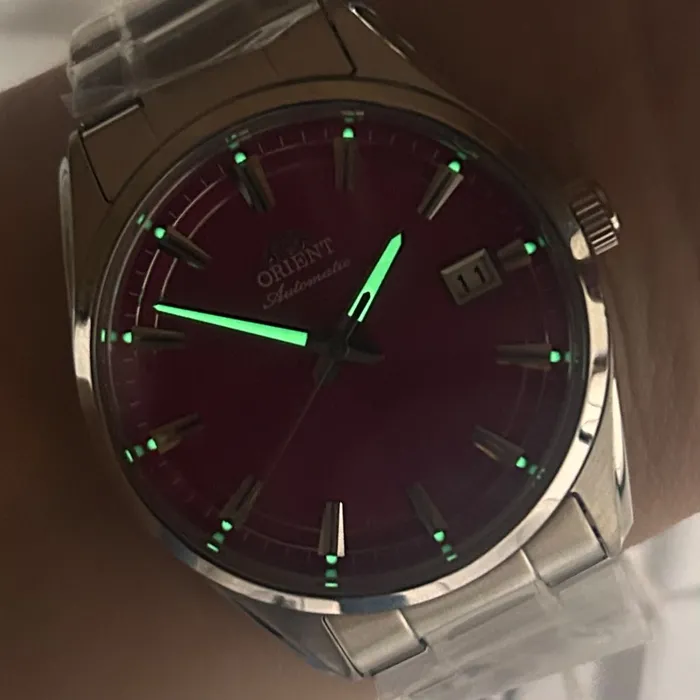 Relógio Orient Stretto Safira RA-AC0R07P30B Rosa 38,5mm 50m | Taniguchi Relógios