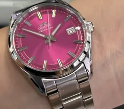 Relógio Orient Stretto Safira RA-AC0R07P30B Rosa 38,5mm 50m | Taniguchi Relógios - imagem 5