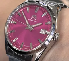 Relógio Orient Stretto Safira RA-AC0R07P30B Rosa 38,5mm 50m | Taniguchi Relógios - imagem 4