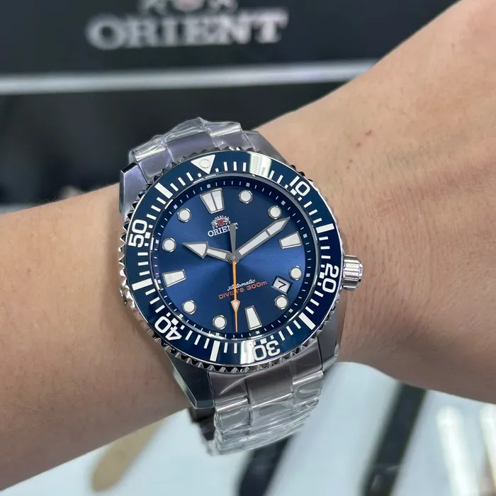 Relógio Orient Superior Diver 300 Safira Cerâmica YN6SS024-D1SX Azul 44mm 300m | Taniguchi Relógios