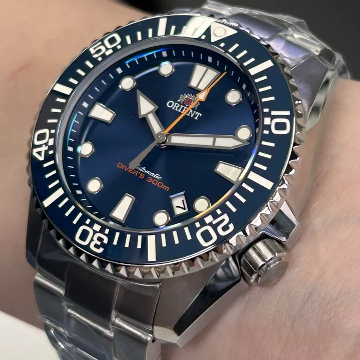 Relógio Orient Superior Diver 300 Safira Cerâmica YN6SS024-D1SX Azul 44mm 300m | Taniguchi Relógios