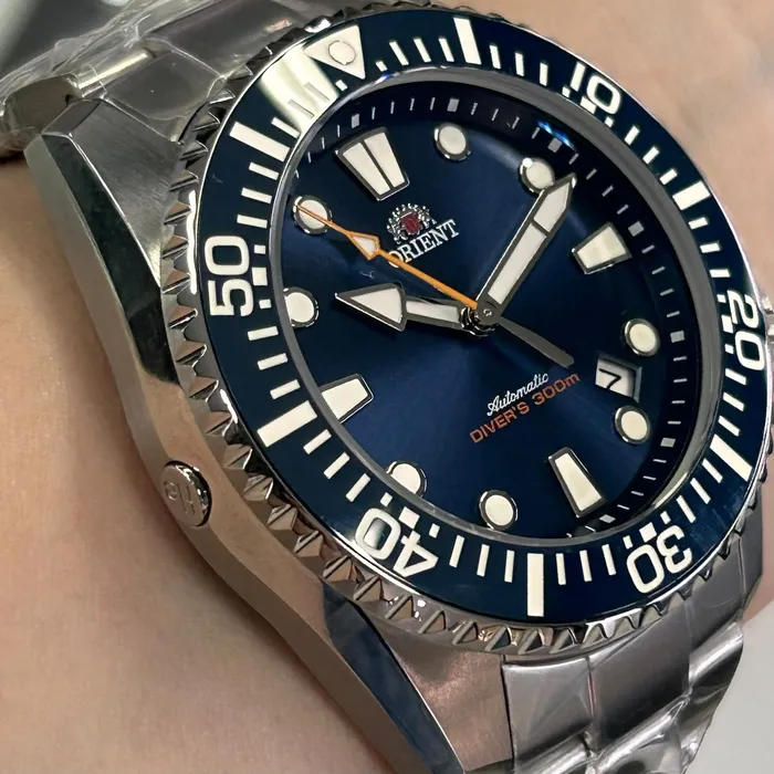 Relógio Orient Superior Diver 300 Safira Cerâmica YN6SS024-D1SX Azul 44mm 300m | Taniguchi Relógios