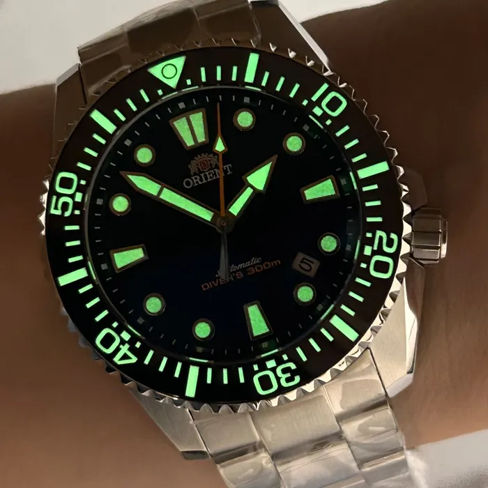 Relógio Orient Superior Diver 300 Safira Cerâmica YN6SS024-P1SX Preto 44mm 300m | Taniguchi Relógios