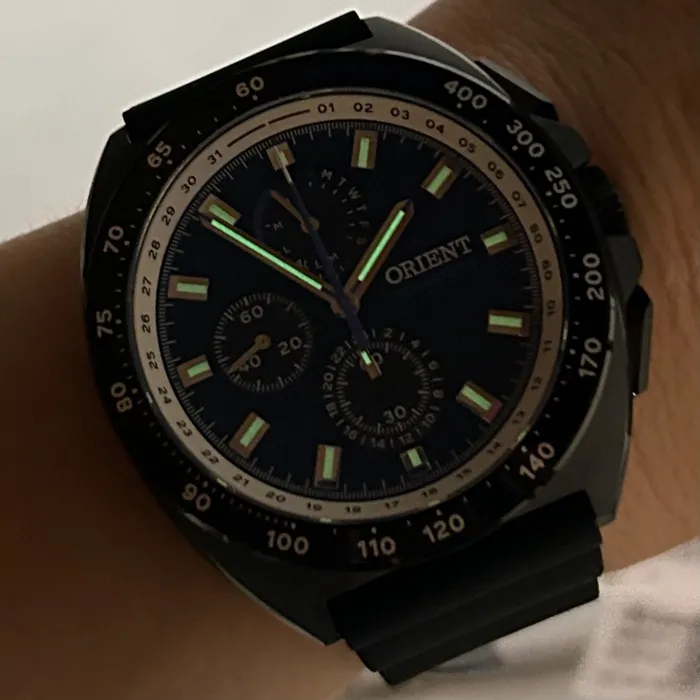 Relógio Orient Solartech Perpetual Calendar Safira MPSPC021-D1PX Azul 42mm 100m | Taniguchi Relógios