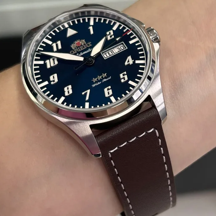 Relógio Orient Air Pilot Safira YN6SC010-D2NB Azul 41mm 100m | Taniguchi Relógios
