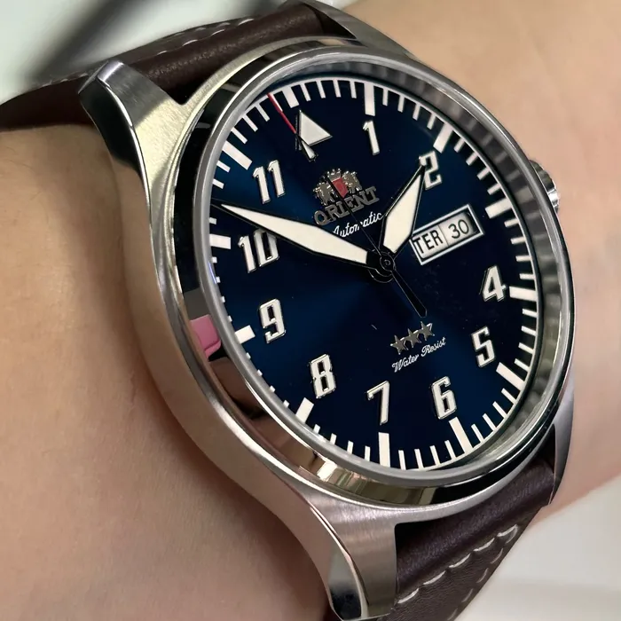 Relógio Orient Air Pilot Safira YN6SC010-D2NB Azul 41mm 100m | Taniguchi Relógios