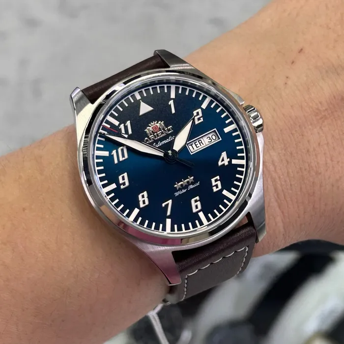 Relógio Orient Air Pilot Safira YN6SC010-D2NB Azul 41mm 100m | Taniguchi Relógios