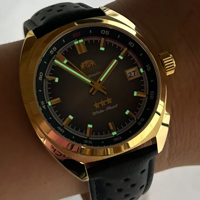 Relógio Orient Sport Land Safira YN6GC040-G1PX Dourado 39mm 100m | Taniguchi Relógios