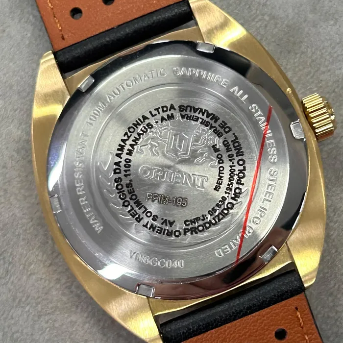 Relógio Orient Sport Land Safira YN6GC040-G1PX Dourado 39mm 100m | Taniguchi Relógios